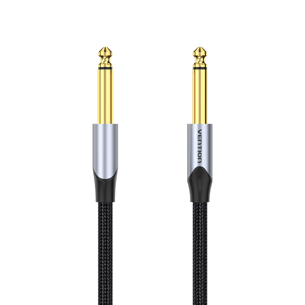 VENTION Cotton Braided 6.5mm Male to Male Audio Cable 1.5M Gray Aluminum Alloy Type (BASHG) (VENBASHG)