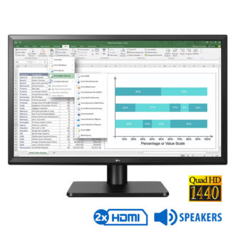 Used Monitor 27QD58P-B/LG/27``QHD/2560x1440/Wide/Black/w/Speakers/DP & 2x HDMI