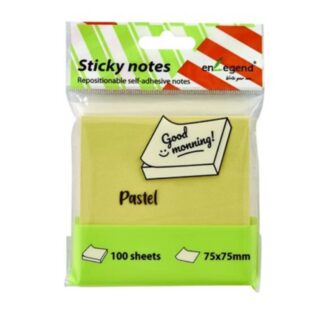 Enlegend Αυτοκόλλητες σημειώσεις 75Χ75, 100φ., κίτρινες neon (ENL-SN75-YE)