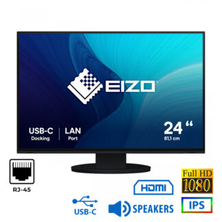 Used Monitor FlexScan EV2495 IPS LED/Eizo/24``FHD/1920x1200/Wide/Black/w/Sreakers/D-SUB & DVI-D & DP