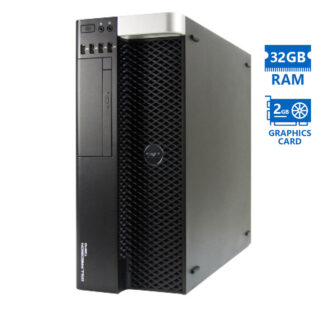 Dell T3610 Tower Xeon E5-1620v2(4-Cores)/32GB DDR3/500GB/Nvidia 2GB/DVD/8P Grade A Workstation Refur