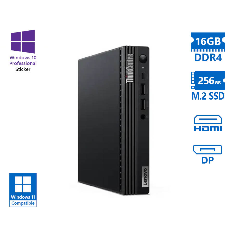 Lenovo ThinkCentre M80q Tiny i5-10500T/16GB DDR4/256GB M.2 SSD/No ODD/10P Grade A Refurbished PC