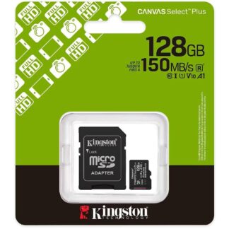Kingston Micro SD 128GB Cl10 Canvas S.Plus SDCS3/128GB +Ad.SD (SDCS3/128GB) (KINSDCS3-128GB)