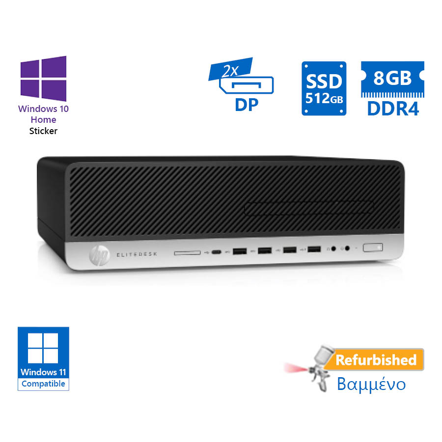HP 800G4 SFF i5-8500/8GB DDR4/512GB SSD/DVD/10H Grade A+ Refurbished PC - Image 2