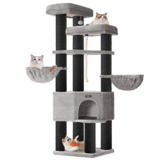 Feandrea Cat Tower XXl, Height 186.7 cm, up to 4 Cats, Σκούρο Γκρι & Μαύρο (PCT008G02) (FEAPCT008G02)