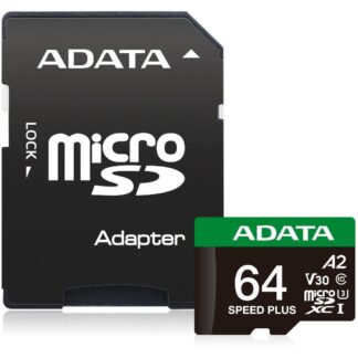 Adata mSD Speed+ 64GB UHS1 U3 V30 A2 160/140 MB/s+ada (UD64GUI3V30A2SP-RA1) (ADAUD64GUI3V30A2SP-RA1)