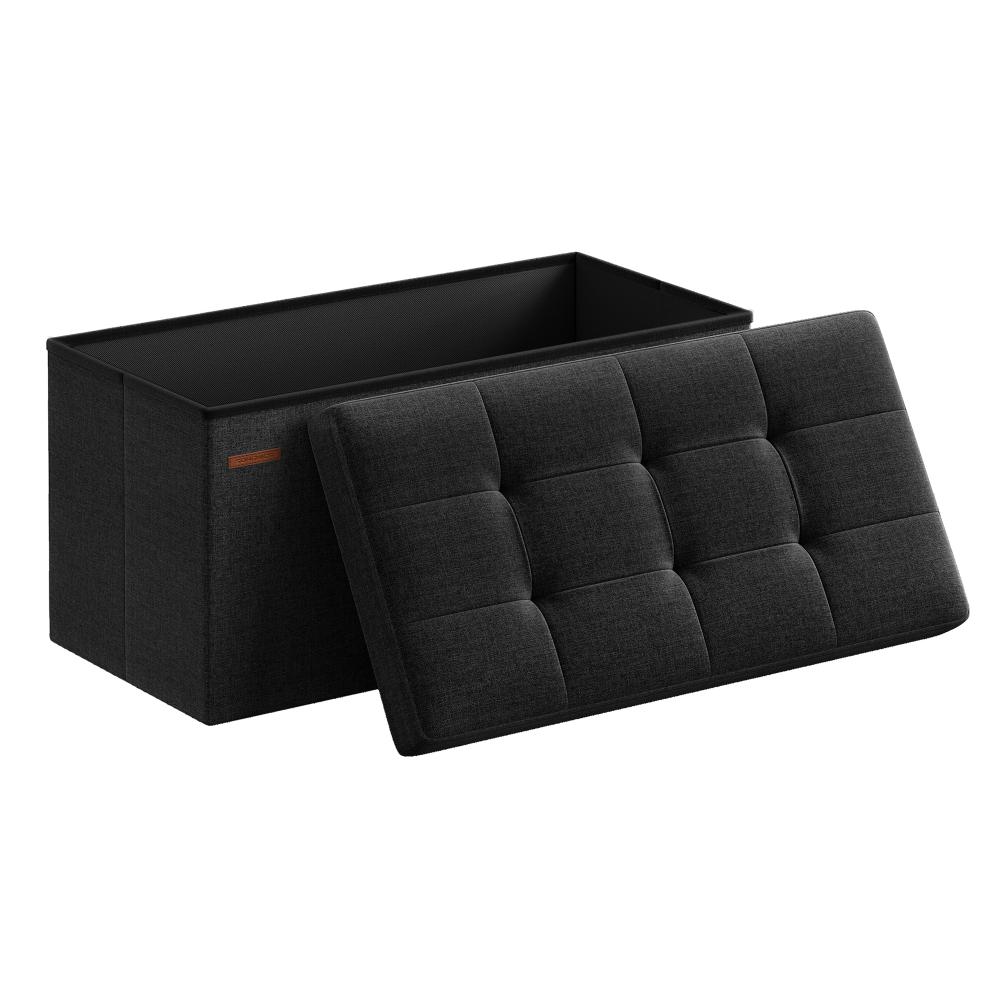 Songmics Αναδιπλούμενος Πάγκος Αποθήκευσης - 76 x 38 x 38 - Μαύρο (ULSF047B01) (SNGULSF047B01)