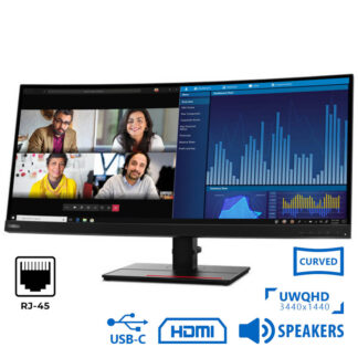 Used Monitor ThinkVision P34w-20 Curved/Lenovo/34``UW-QHD/3440x1440/Black/w/Speakers/DP & HDMI & USB