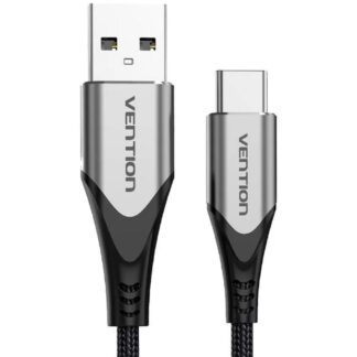 VENTION Cotton Braided USB 2.0 A Male to C Male 3A Cable 3M Gray Aluminum Alloy Type (CODHI) (VENCODHI)