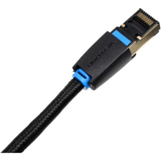 VENTION Cotton Braided Cat.8 SFTP Patch Cable 0.5M Black (IKGBD) (VENIKGBD)