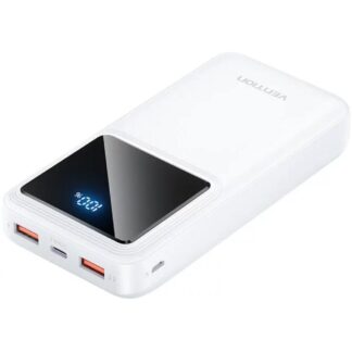 VENTION 20000mAh Power Bank (Micro-USB + USB-C + USB-A + USB-A) 22.5W White LED Display Type (FHLW0) (VENFHLW0)