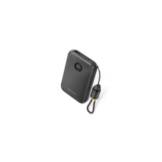 VENTION 10000mAh Power Bank (USB-C + USB-C/USB-C/USB-A) with Built-in USB-C to USB-C Cable 22.5W Black LED Display Universal Type (FKAB0-C-TY) (VENFKAB0-C-TY)