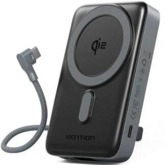 VENTION 10000mAh Magnetic Wireless Power Bank (USB-C + USB-C/USB-C/Wireless) 35W Gray LED Display Type (FKHH0) (VENFKHH0)