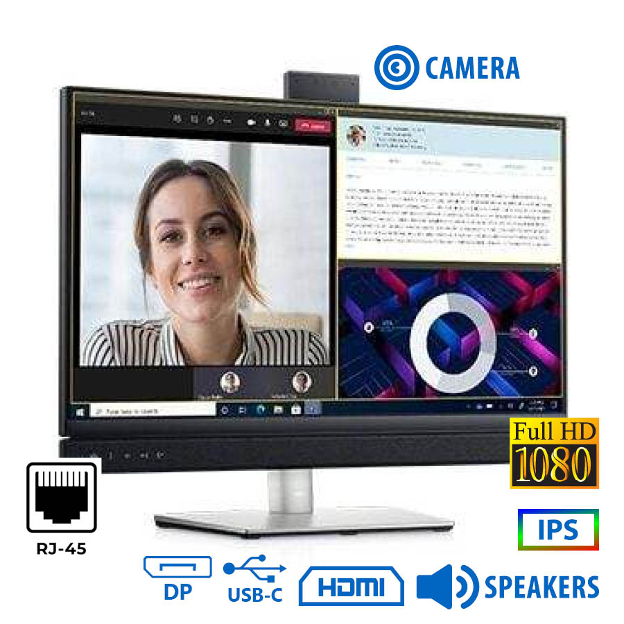 Used (A-) Monitor C2422HE IPS LED/Dell/24``FHD/w/Camera/1920x1080/Wide/Black/w/Speakers/Grade A-/DP