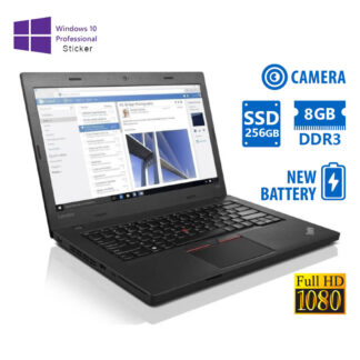 Lenovo ThinkPad L460 i5-6300U/14``FHD/8GB DDR3/256GB SSD/No ODD/Camera/New Battery/10P Grade A Refur