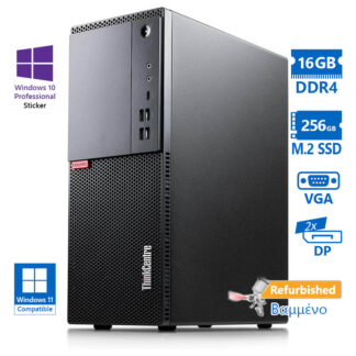 Lenovo M720t Tower i5-8400/16GB DDR4/256GB M.2 SSD/No ODD/10P Grade A+ Refurbished PC