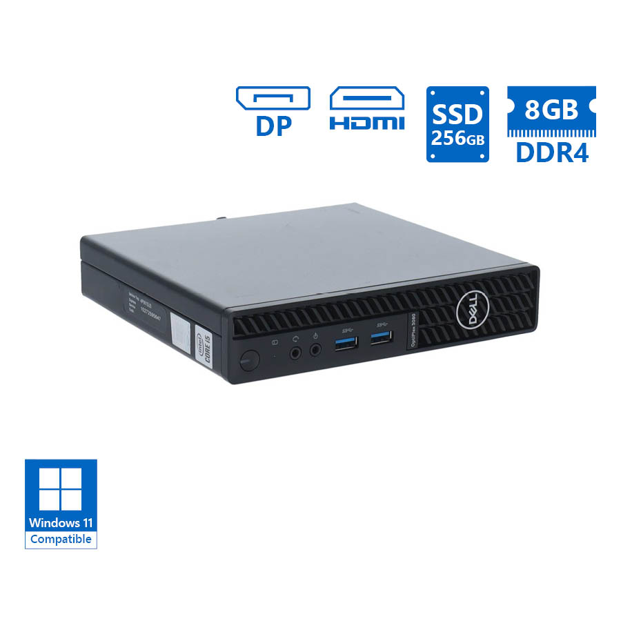 Dell Optiplex 3080 DM i5-10400T/8GB DDR4/256GB SSD/No ODD/Grade A Refurbished PC