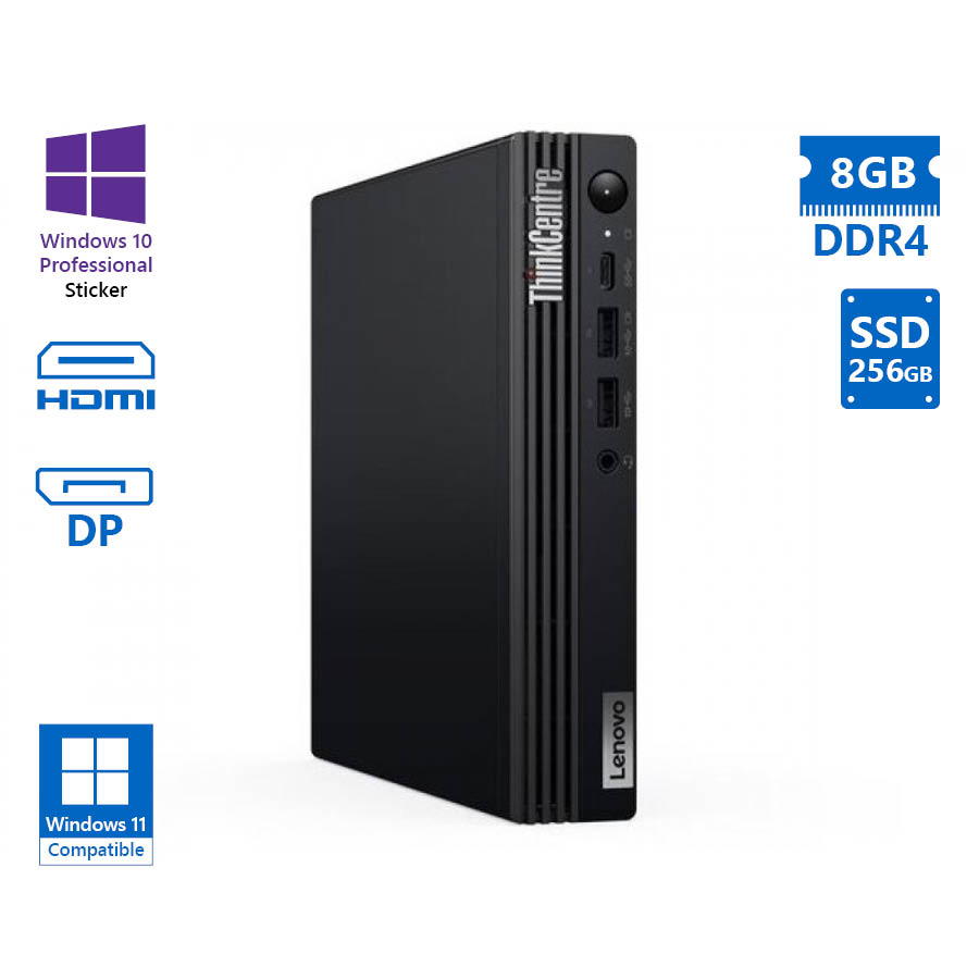 Lenovo ThinkCentre M70q Tiny i5-10400T/8GB DDR4/256GB SSD/No ODD/10P Grade A Refurbished PC