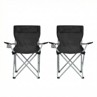 Songmics Camping Chair Set of 2 Black 84x52x81cm (GCB01BK) (SNGGCB01BK)