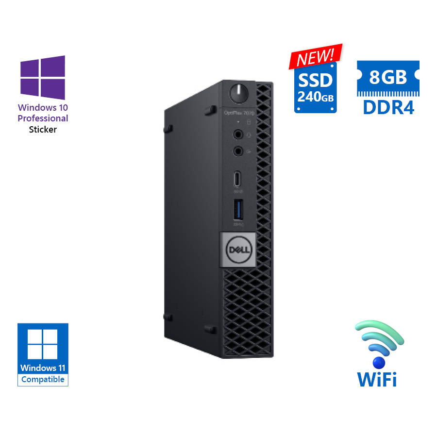 Dell Optiplex 7070 DM WiFi i5-9500T/8GB DDR4/240GB SSD New/No ODD/10P Grade A Refurbished PC - Image 2