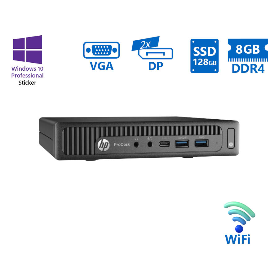 HP ProDesk 600G2 DM WiFi i5-6500T/8GB DDR4/128GB SSD/No ODD/10P Grade A Refurbished PC