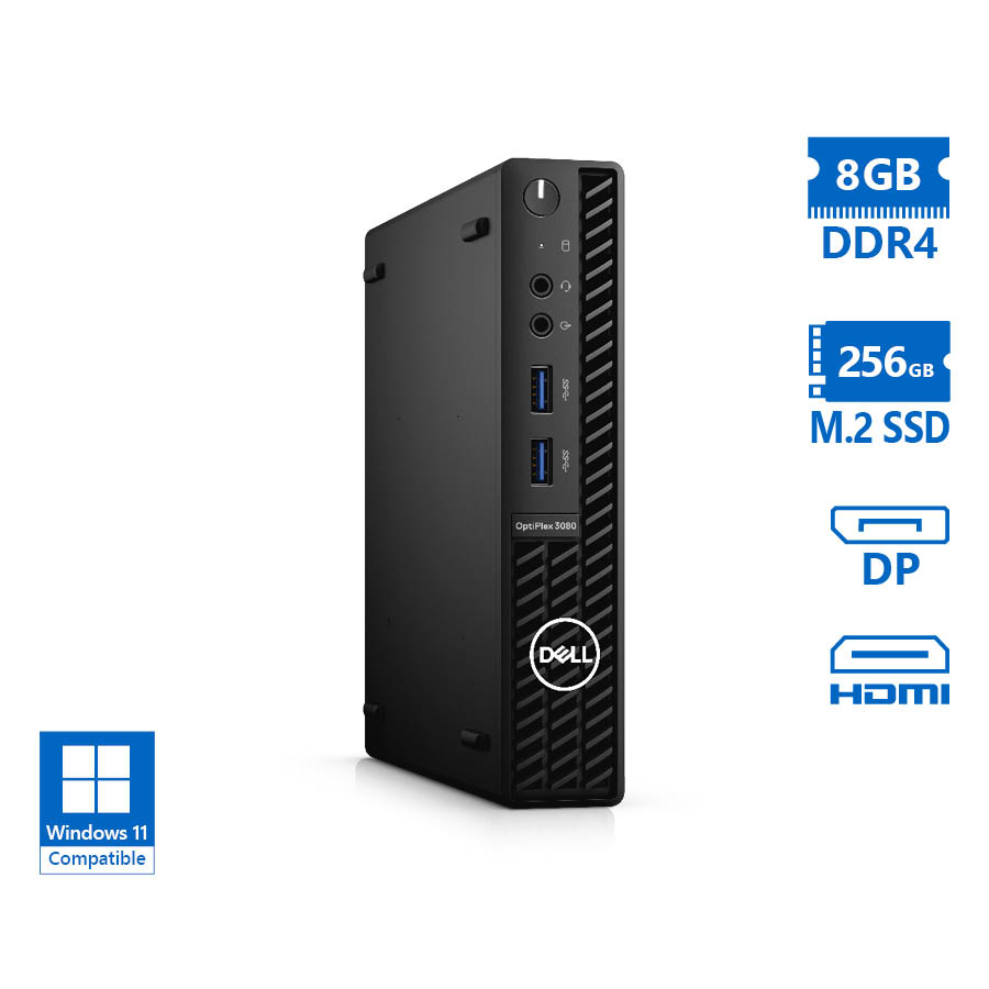 Dell Optiplex 3080 DM i3-10105T/8GB DDR4/256GB M.2 SSD/No ODD/Grade A Refurbished PC
