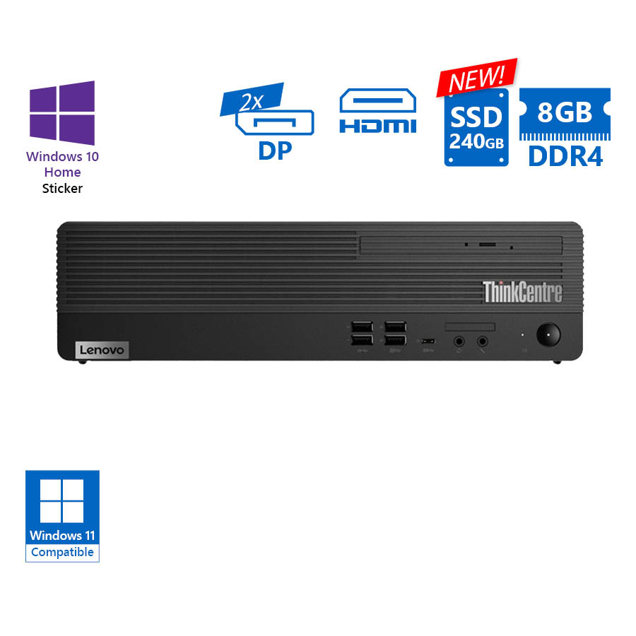 Lenovo M70s SFF i5-10400/8GB DDR4/240GB SSD New/No ODD/10H Grade A Refurbished PC