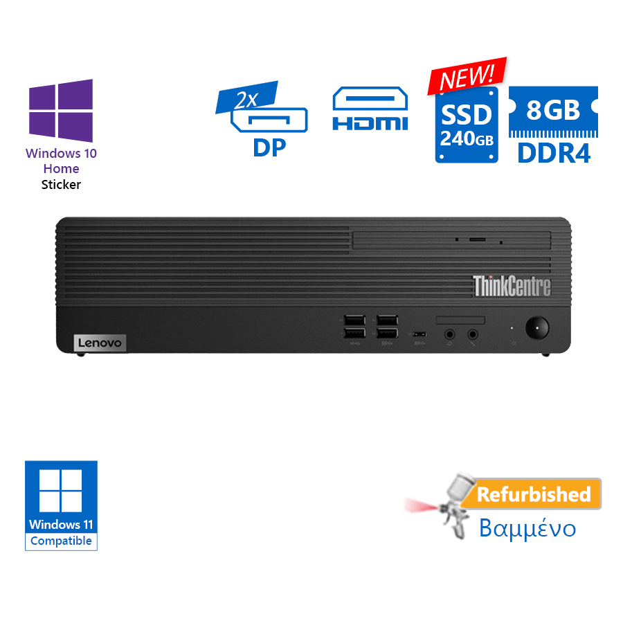Lenovo M70s SFF i5-10500/8GB DDR4/240GB SSD New/No ODD/10H Grade A+ Refurbished PC