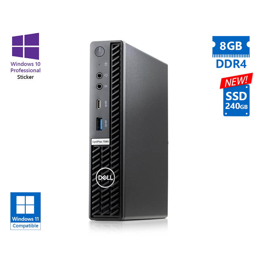 Dell Optiplex 7080 DM i3-10100/8GB DDR4/240GB SSD New/No ODD/10P Grade A Refurbished PC