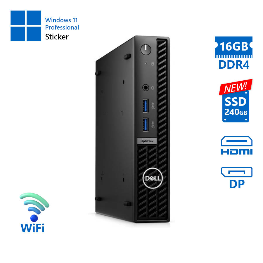 Dell Optiplex Micro 7010 WiFi i5-13500T/16GB DDR4/240GB SSD New/No ODD/11P Grade A Refurbished PC