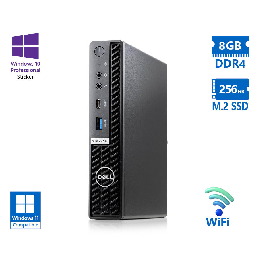 Dell Optiplex 7080 DM WiFi i5-10500T/8GB DDR4/256GB M.2 SSD/No ODD/10P Grade A Refurbished PC - Image 2