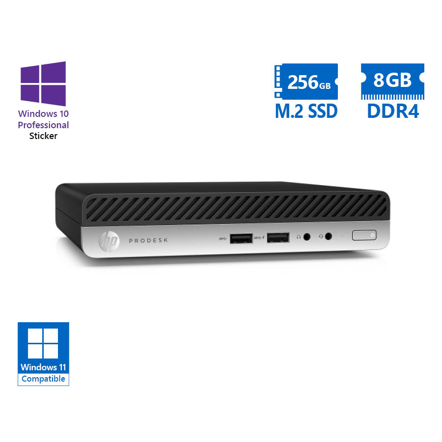 HP ProDesk 400G4 DM i5-8500T/8GB DDR4/256GB Μ.2 SSD/No ODD/10P Grade A Refurbished PC - Image 2