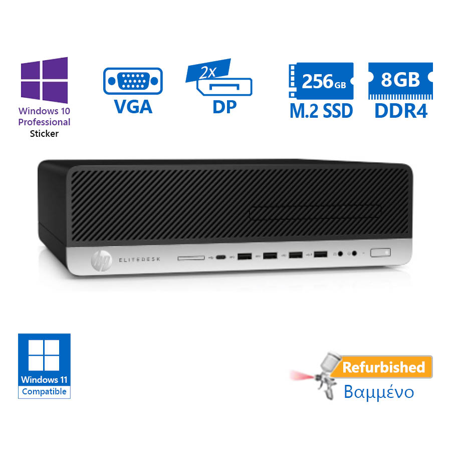 HP 800G5 SFF i5-9500/8GB DDR4/256GB M.2 SSD/No ODD/10P Grade A+ Refurbished PC - Image 2