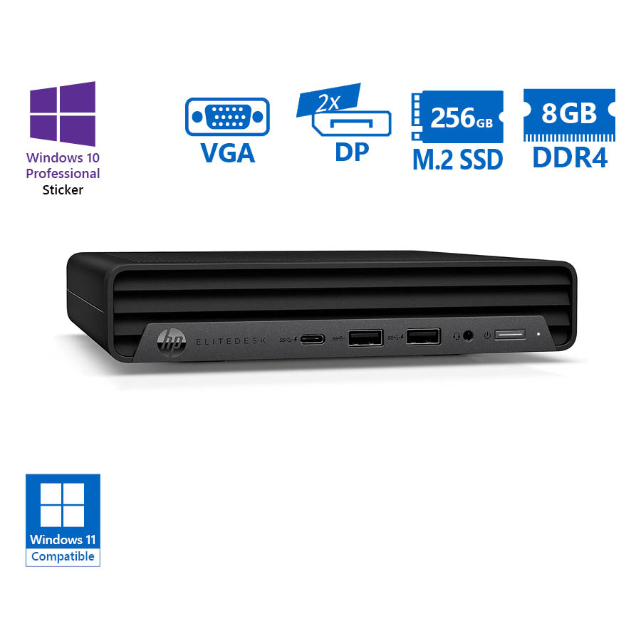 HP (A-) EliteDesk 800G6 DM i5-10500/8GB DDR4/256GB M.2 SSD/No ODD/10P Grade A- Refurbished PC - Image 2