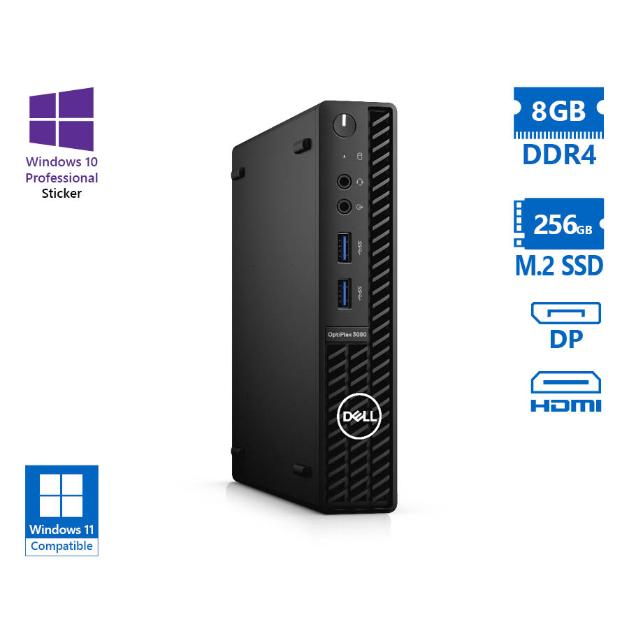Dell Optiplex 3080 DM i5-10500T/8GB DDR4/256GB M.2 SSD/No ODD/10P Grade A Refurbished PC - Image 2