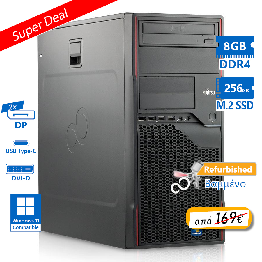 Fujitsu P958 Tower i5-8500/8GB DDR4/256GB M.2 SSD/No ODD/Grade A+ Refurbished PC - Image 2