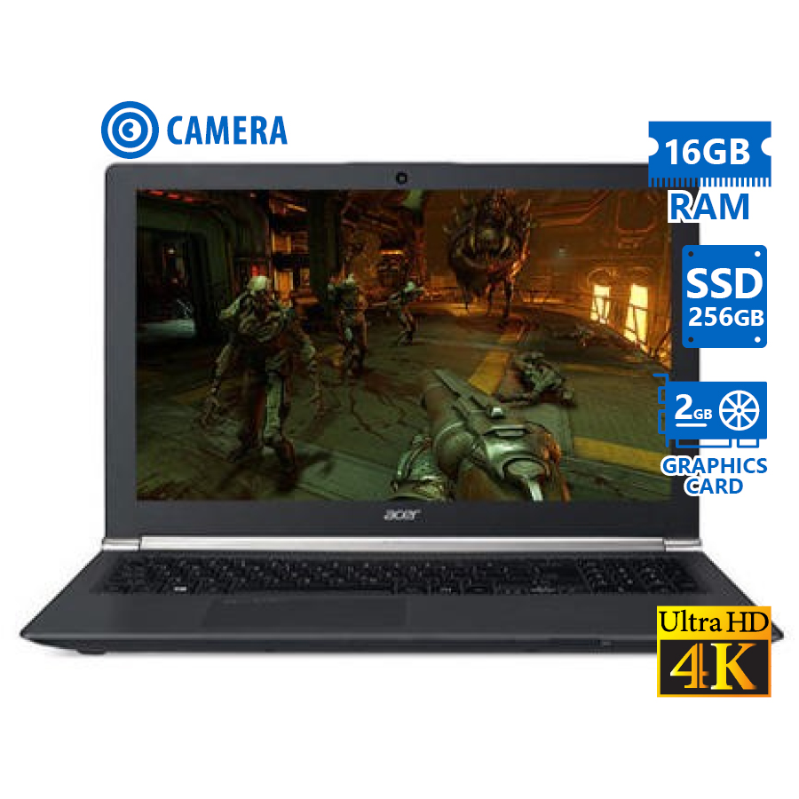 Acer (A-) Aspire VN7-591G i7-4720HQ/15.6”4K UHD/16GB DDR3/256GB SSD & 2TB/No ODD/Camera/GeForce GTX