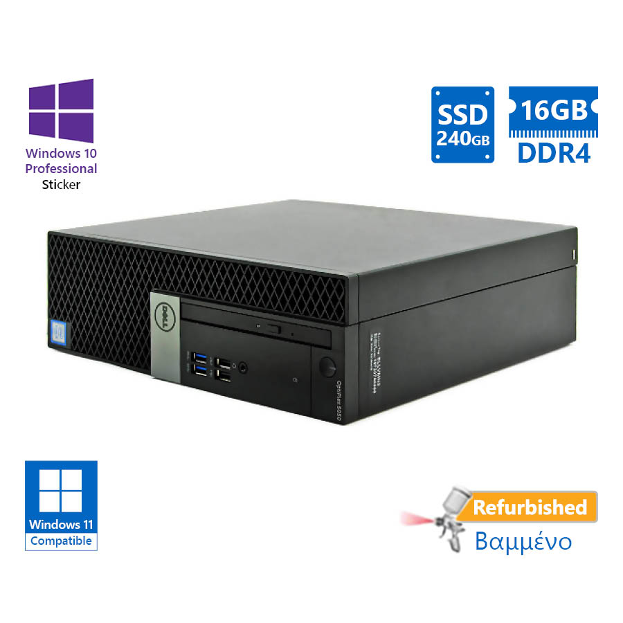 Dell 5060 SFF i5-8500/16GB DDR4/240GB SSD/No ODD/10P Grade A+ Refurbished PC