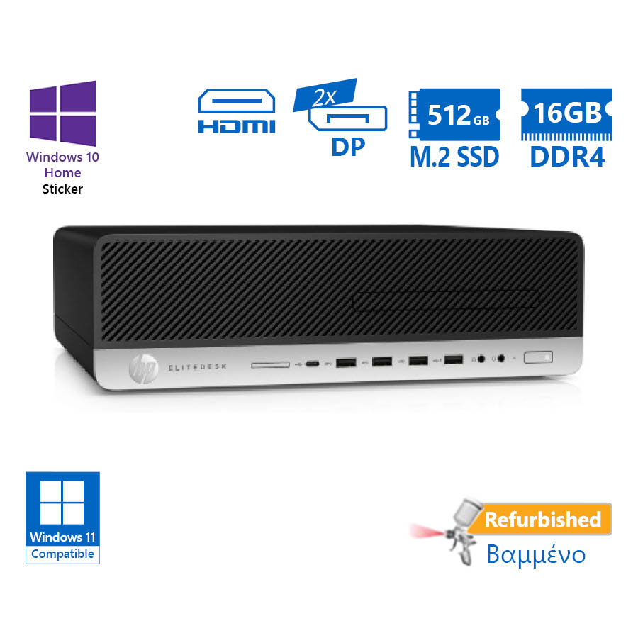 HP 800G5 SFF i5-9500/16GB DDR4/512GB M.2 SSD/No ODD/10H Grade A+ Refurbished PC - Image 2