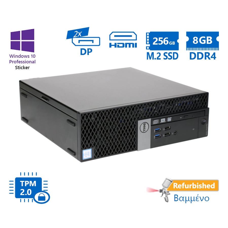 Dell 5050 SFF i5-7500/8GB DDR4/256GB M.2 SSD/DVD/10P Grade A+ Refurbished PC