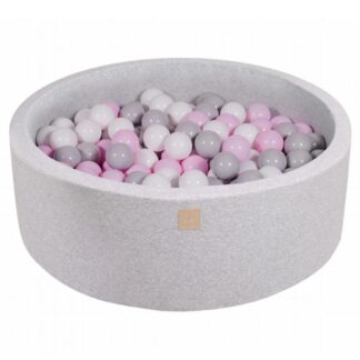 MeowBaby Baby Foam Round Ball Pit 90x30cm with 200 Balls Light Gray (MEO033) (MEBMEO033)