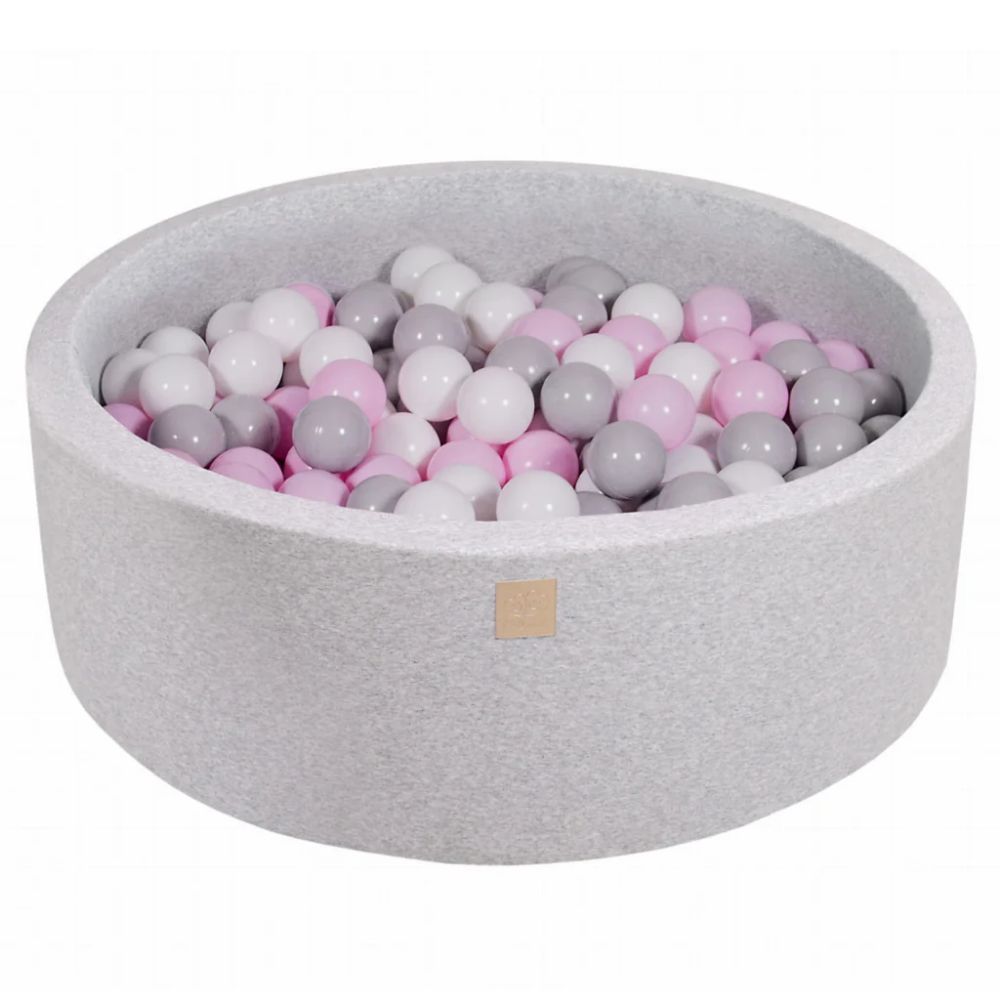 MeowBaby Baby Foam Round Ball Pit 90x30cm with 200 Balls Light Gray (MEO033) (MEBMEO033)