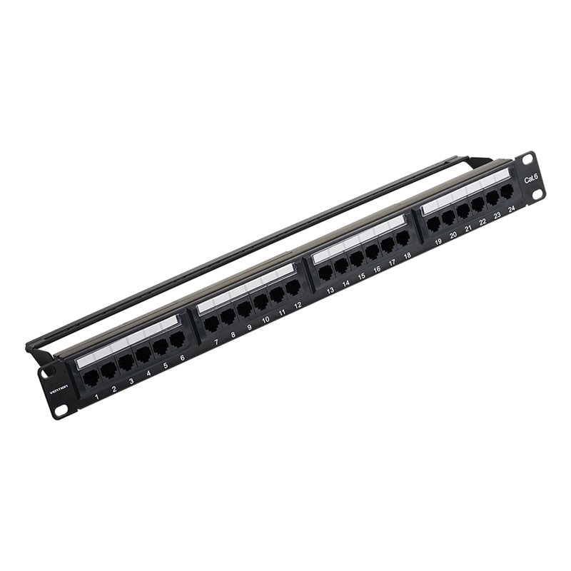 VENTION 24-Port Cat6 Unshielded Patch Panel Black (KGCB0) (VENKGCB0)