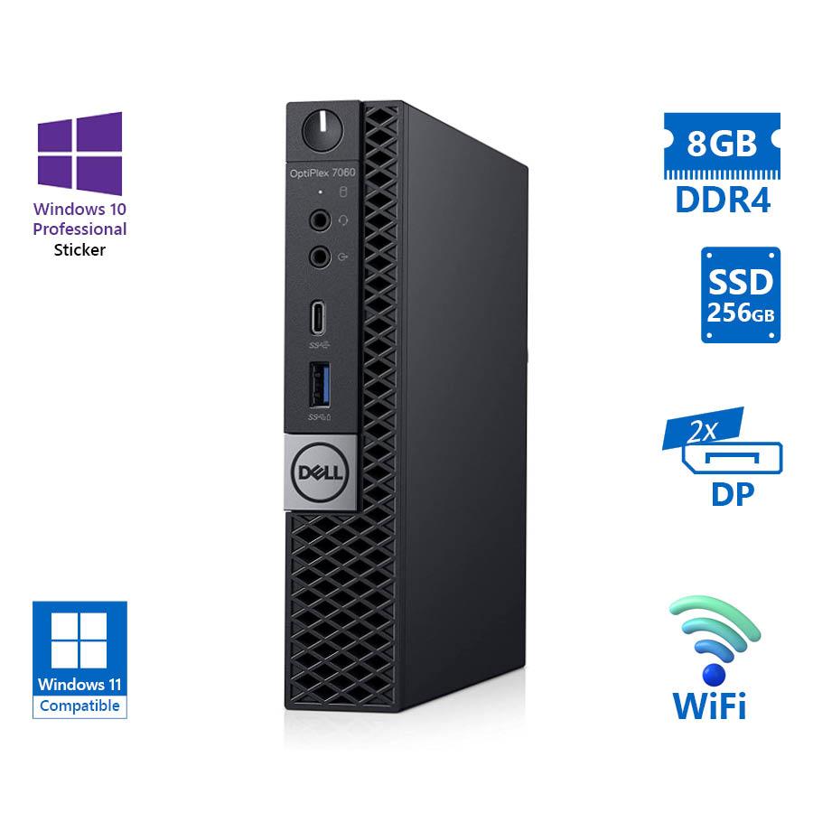 Dell Optiplex 7060 DM WiFi i5-8500T/8GB DDR4/256GB SSD/No ODD/10P Grade A Refurbished PC - Image 2
