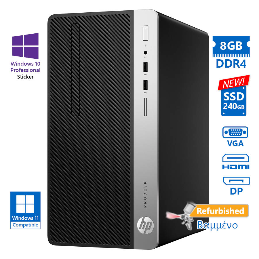 HP 400G6 Tower i5-8500/8GB DDR4/240GB SSD New/No ODD/10P Grade A+ Refurbished PC - Image 2