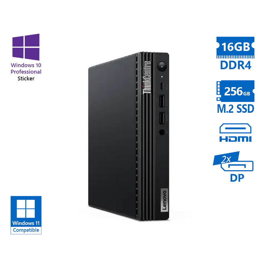 Lenovo ThinkCentre M80q Tiny i5-10500T/16GB DDR4/256GB M.2 SSD/No ODD/10P Grade A Refurbished PC - Image 2