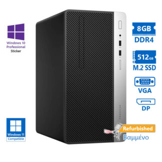 HP 400G5 Tower i7-8700/8GB DDR4/512GB M.2 SSD/DVD/10P Grade A+ Refurbished PC