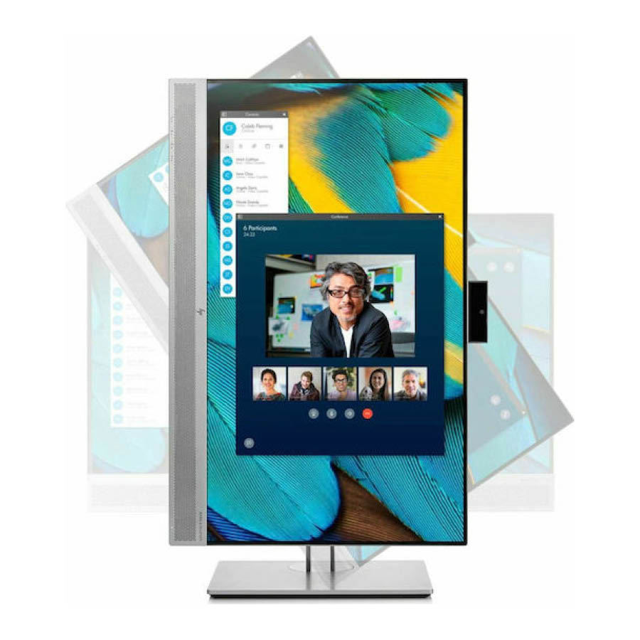 Used Monitor E243m IPS LED/HP/24``FHD/w/Camera/1920x1080/Wide/w/Speakers/Silver/Black/D-SUB & DP & H - Image 2