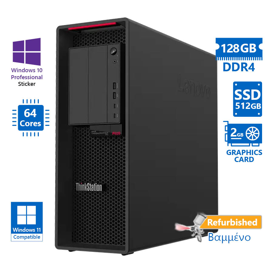Lenovo ThinkStation P620 Tower AMD Ryzen Threadripper Pro 3995WX(64-Cores)/128GB DDR4/512GB SSD/Nvid
