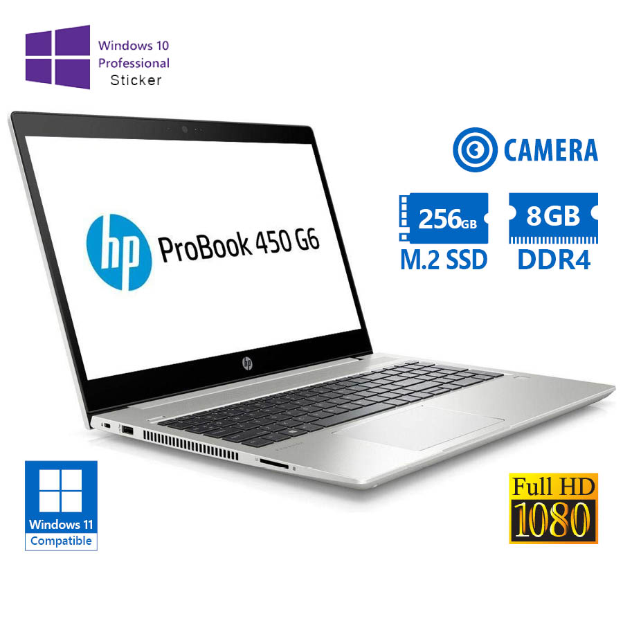 HP (A-) ProBook 450 G6 i5-8265U/15.6``FHD/8GB DDR4/256GB M.2 SSD/No ODD/Camera/10P Grade A- Refurbis